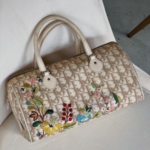 🌷SOLD🌷Rare Vintage DIOR Diorissimo Floral Embroidered Boston Bag